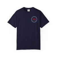 Load image into Gallery viewer, Dolphin and Starfish Flag Unisex T-Shirt — Patriotic USA Coastal Tee