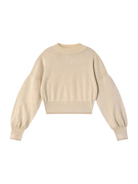 Load image into Gallery viewer, Mineral Wash Balloon Sleeve Cropped Knit Sweater | Women's Fall Coastal Sweater