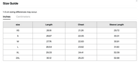 Load image into Gallery viewer, Size chart for the Varsity Team jacket.