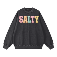 Load image into Gallery viewer, oversized faded sweatshirt with salty written on the front.