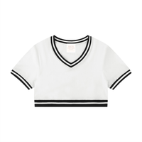 Load image into Gallery viewer, Coastal Essentials Color Block V-Neck Crop Top
