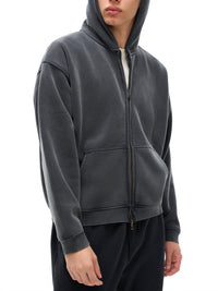 Load image into Gallery viewer, Vintage Wash Zip-Up Hoodie | Oversized Coastal Fleece Sweatshirt | Salty Cotton
