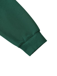 Load image into Gallery viewer, Close up of the sleeve of the green sweatshirt 